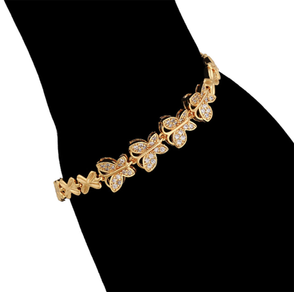 Golden Butterfly Crystal Bracelet