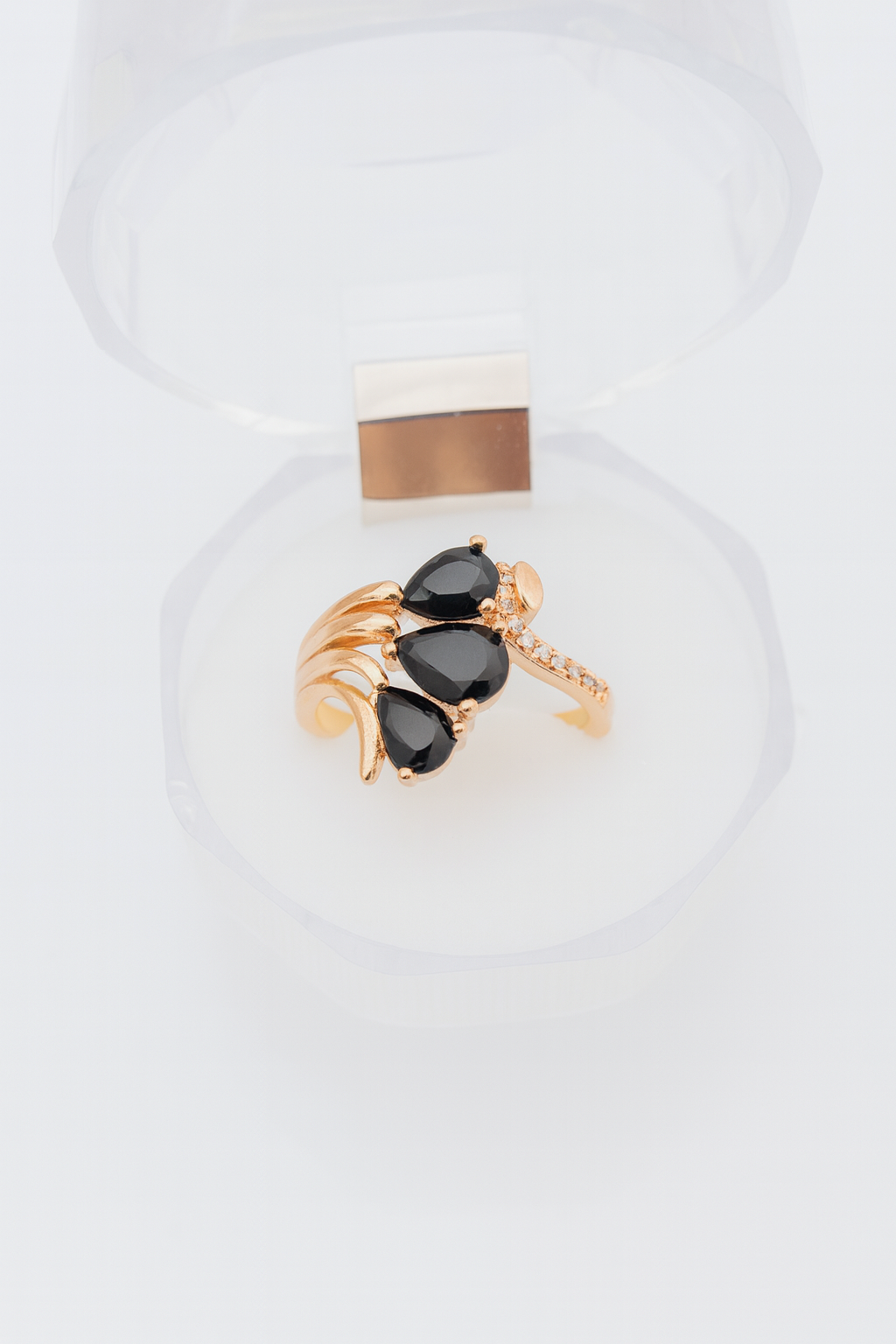 Midnight Bloom Teardrop Ring