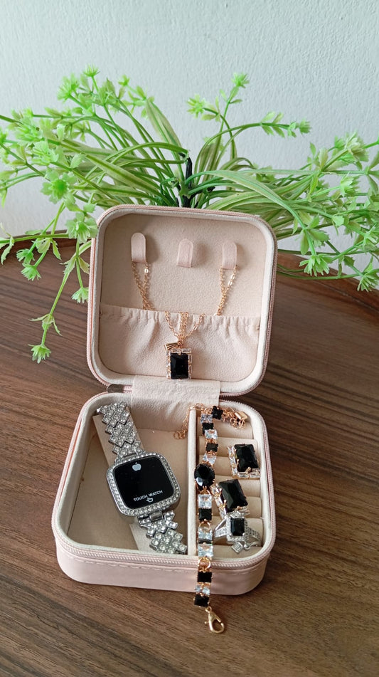 Royal Noir Luxury Jewelry & Watch Gift Set