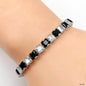Elegant Black & Crystal Square Stone Bracelet