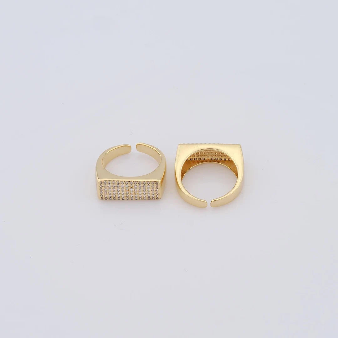 Radiant Pave Adjustable Gold Ring