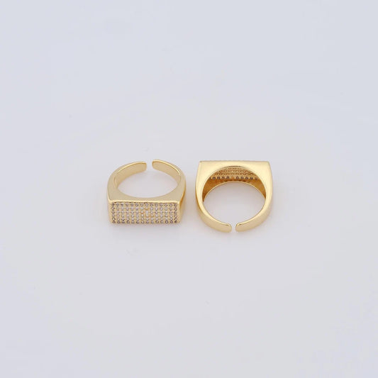 Radiant Pave Adjustable Gold Ring