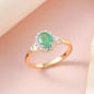 Emerald Halo Crystal Ring – Gold Plated